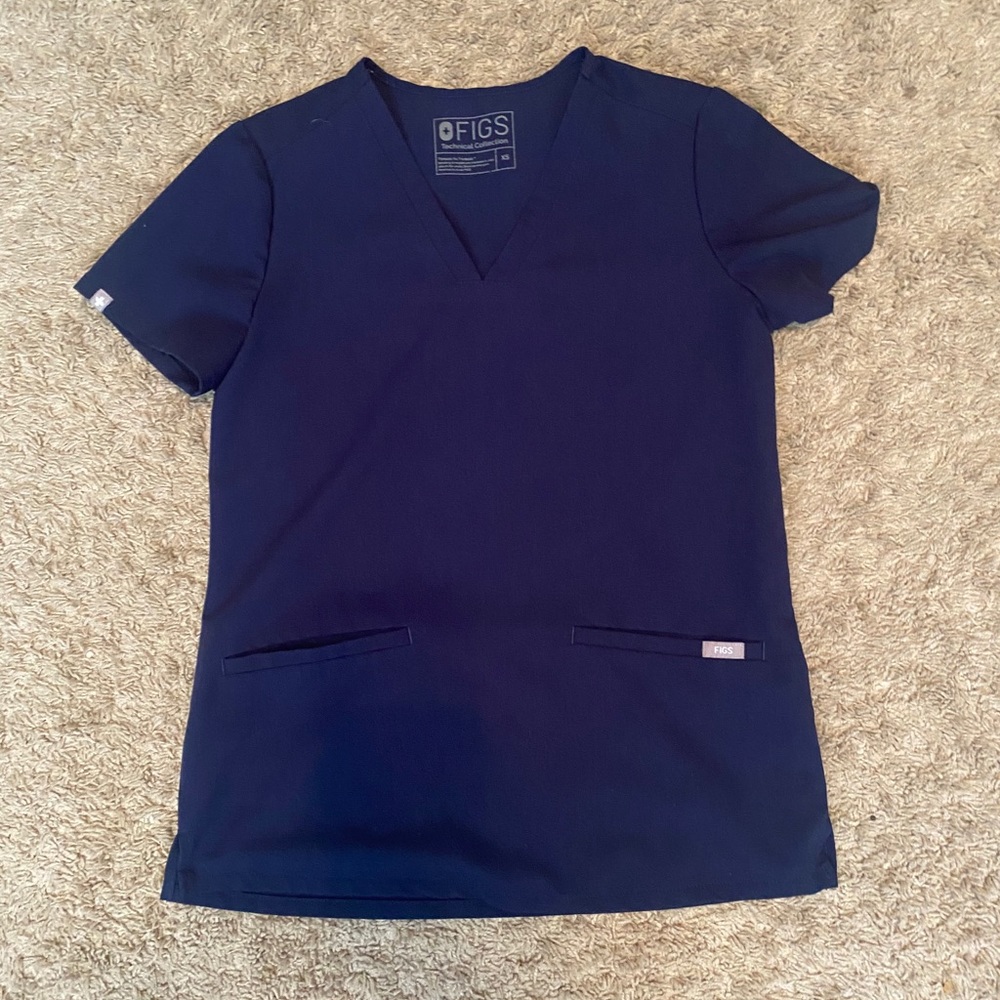 Figs Navy Blue XSmall Top